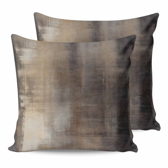 24x24 Pillow Covers Set of 2, Brown Ombre Throw Pillow Covers Decorative Couch Cushion Case, Oil Painting Art Abstract Modern Microfiber Square Pillowcases for Bedroom Car Living Room