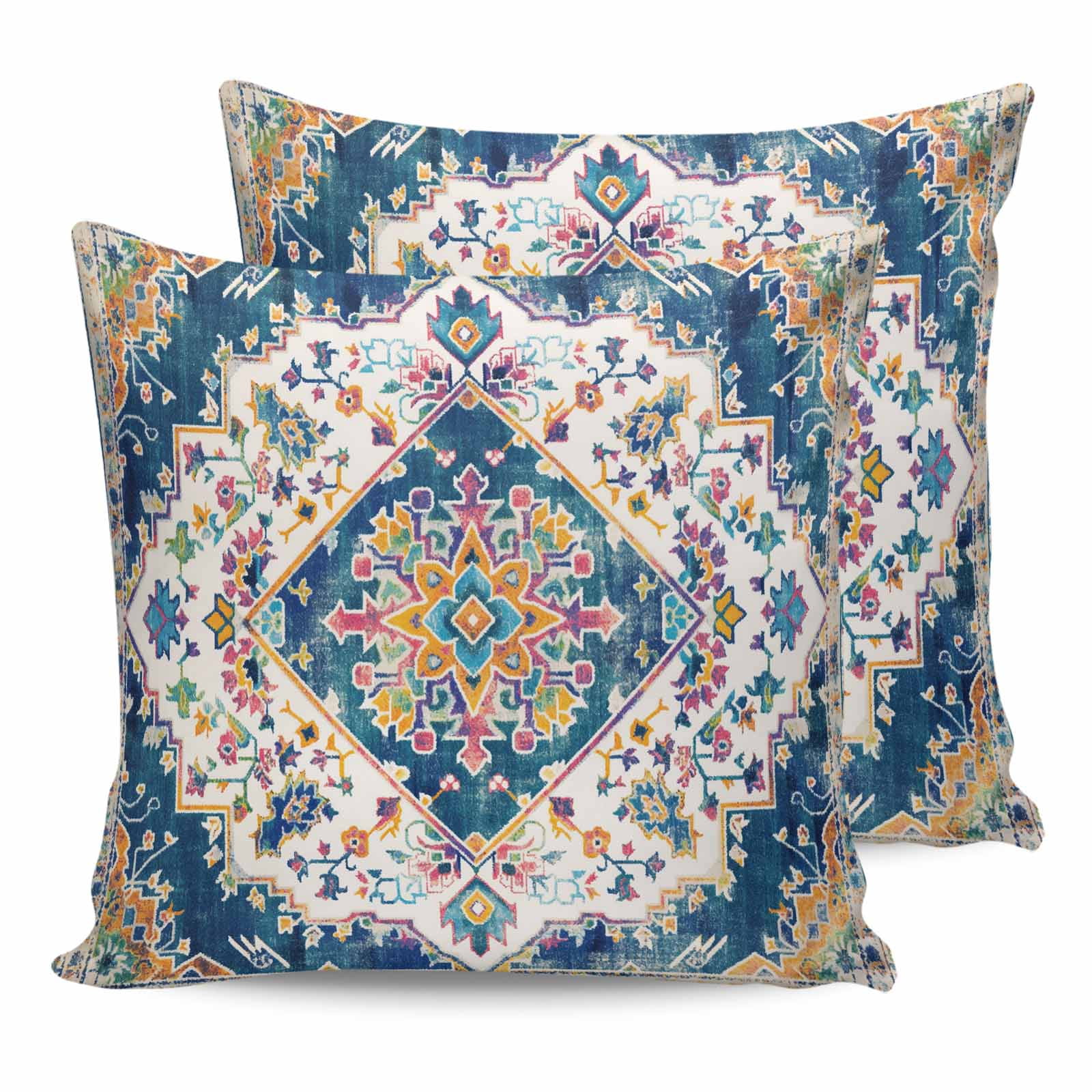 24x24 Pillow Covers Set of 2, Navy Blue Yellow Throw Pillow Covers