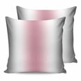 thumbnail image 1 of 24x24 Pillow Covers Set of 2, Pink Grey White Throw Pillow Covers Decorative Couch Cushion Case, Farmhouse Ombre Color Modern Simple Microfiber Square Pillowcases for Bedroom Car Living Room, 1 of 7