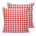thumbnail image 1 of 24x24 Pillow Covers Set of 2, Red White Plaid Throw Pillow Covers Decorative Couch Cushion Case, Modern Farmhouse Buffalo Check Gingham Microfiber Square Pillowcases for Bedroom Car Living Room, 1 of 7