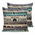 thumbnail image 1 of 24x24 Pillow Covers Set of 2, Retro Farm Animals Throw Pillow Covers Decorative Couch Cushion Case, Country Cow Pig Chicken Turquoise Wood Microfiber Square Pillowcases for Bedroom Car Living Room, 1 of 7