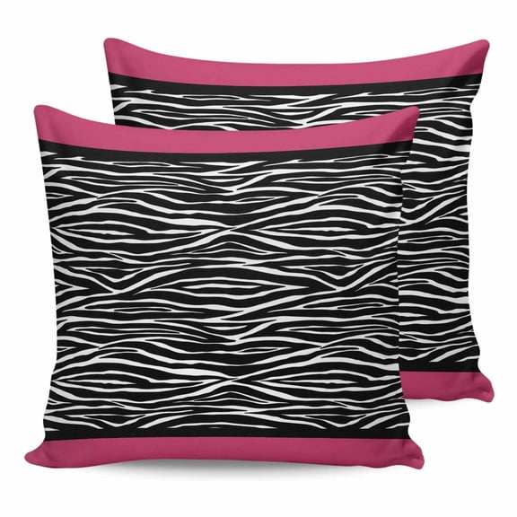 24x24 Pillow Covers Set of 2, Zebra Printed Throw Pillow Covers Decorative Couch Cushion Case, Modern Geometric Balck White Stripes Microfiber Square Pillowcases for Bedroom Car Living Room