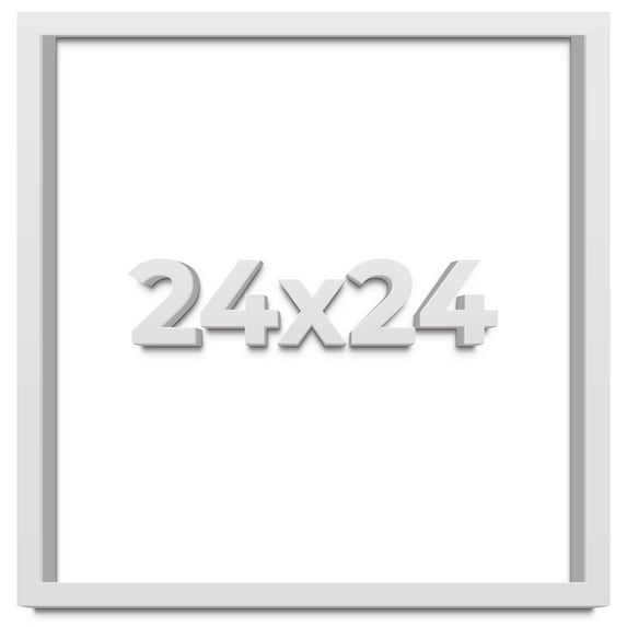 24x24 Shadow Box High Gloss White Display Frame | 1.625 Inches Deep | 1 Inch Moulding Width | Solid