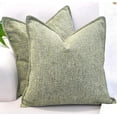 thumbnail image 1 of 24x24 pillow covers Olive Green Set of 2, Textured Chenille Large Square Cushion Covers / Pillow Shams, Oversized Soft Pillowcases For Sofa Throw Pillows, 1 of 8