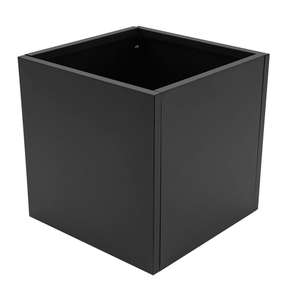 24x24x24in Black Steel Cube Planter Box for Indoor Outdoor Plants