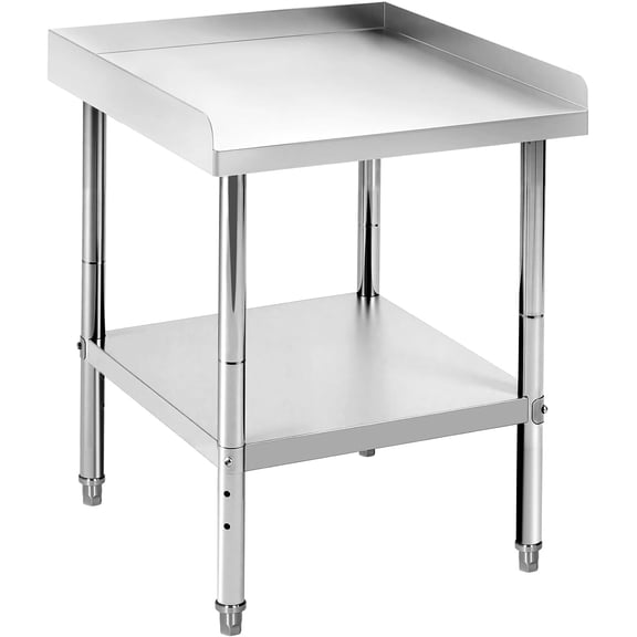24x24x30 In NSF-Certified Stainless Steel Prep Table with Adjustable Legs and Spill-Proof Baffle