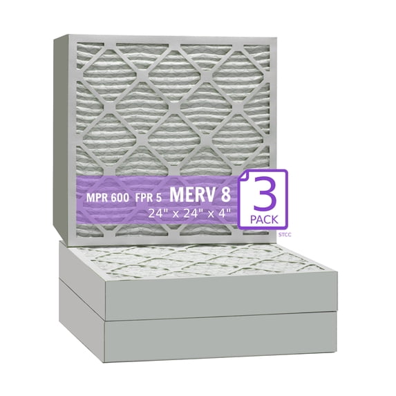 24x24x4, Purolator DMK80 Extended Surface Pleated Air Filter, Mechanical MERV 8, (3 Pack)