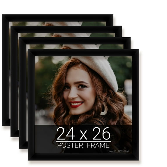 24x26 Black Picture Frame for Puzzles Posters Photos or Artwork, Set of 4