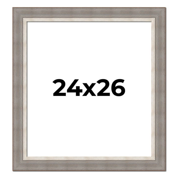 24x26 Frame Grey Real Wood Picture Frame Width 2.75 Inches | Interior Frame Depth 0.5 Inches |