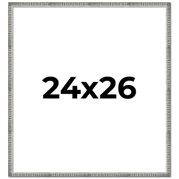 24x26 Frame Silver Grey Distressed Solid Wood Picture Frame | 0.75 Inch Moulding Width | Interior