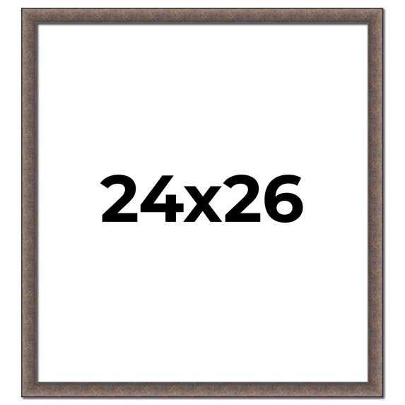24x26 Frame Silver Real Wood Picture Frame Width 1.25 Inches | Interior Frame Depth 0.5 Inches |