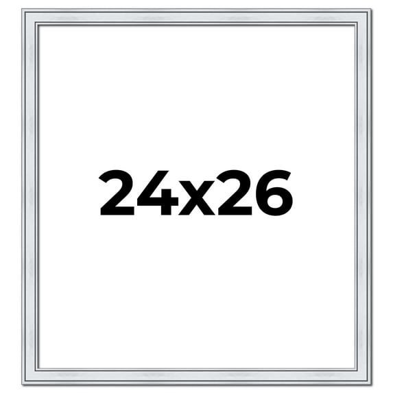 24x26 Frame Sterling Silver Solid Wood Picture Frame | 1.25 Inch Moulding Width | 0.75 Inch