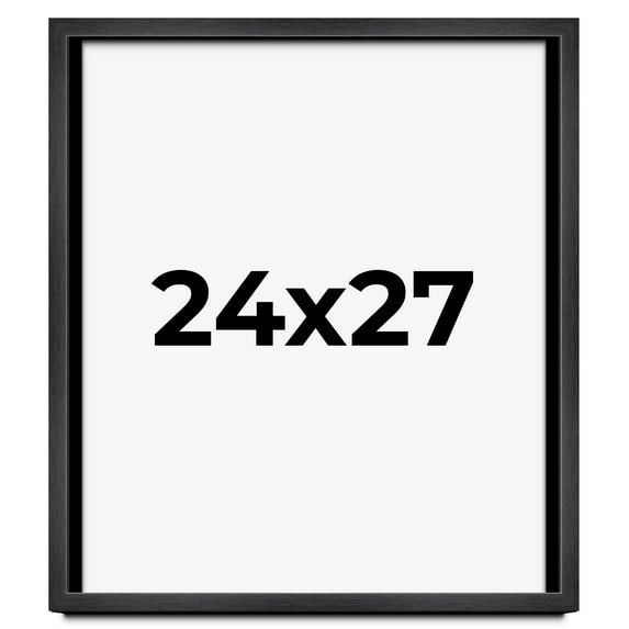 24x27 Frame Black Charcoal Grey Wood Textured Picture Frame | 0.75 Inch Moulding Width | Gunmetal