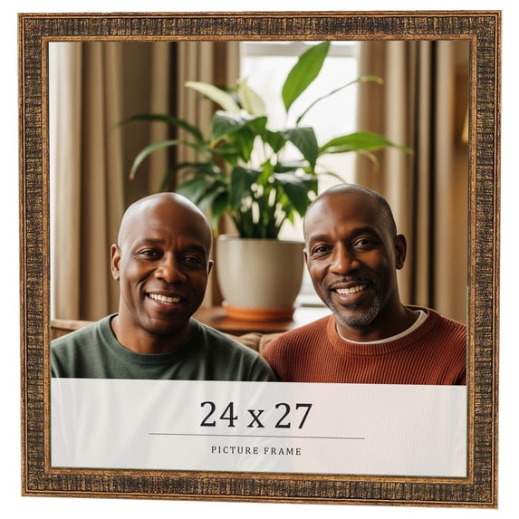 24x27 Frame Gold Kingsley Distressed Solid Wood Picture Frame Width 0.75 Inches | Interior Frame