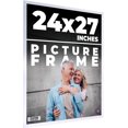 thumbnail image 1 of 24x27 Frame Silver Stainless Steel Solid Wood Picture Frame | 0.75 Inch Moulding Width | Includes, 1 of 8