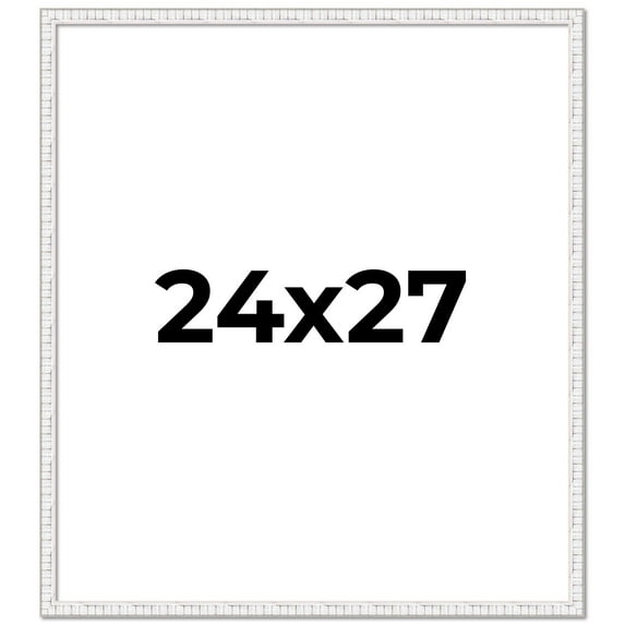 24x27 Frame White Real Wood Picture Frame Width 0.75 inches | Interior Frame Depth 0.5 inches |