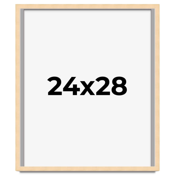 24x28 Frame Beige Real Wood Picture Frame Width 0.75 inches | Interior Frame Depth 0.5 inches |