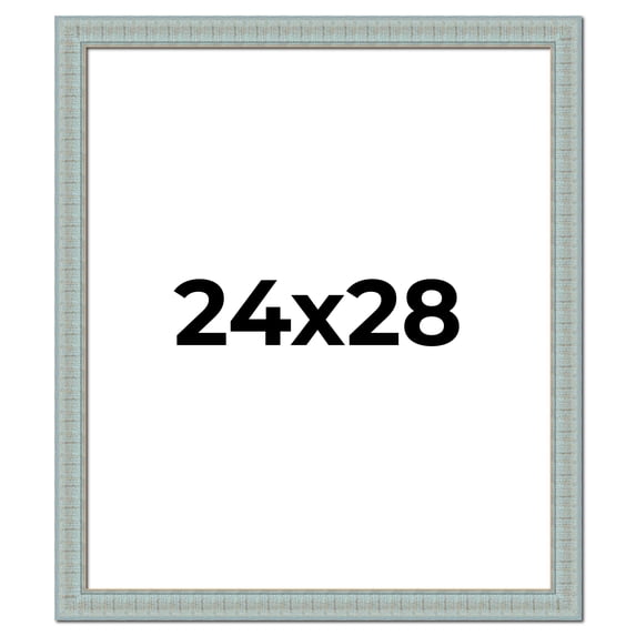 24x28 Frame Blue Teal Distressed Solid Wood Picture Frame | 1.625 Inch Moulding Width | Sonoma Blue
