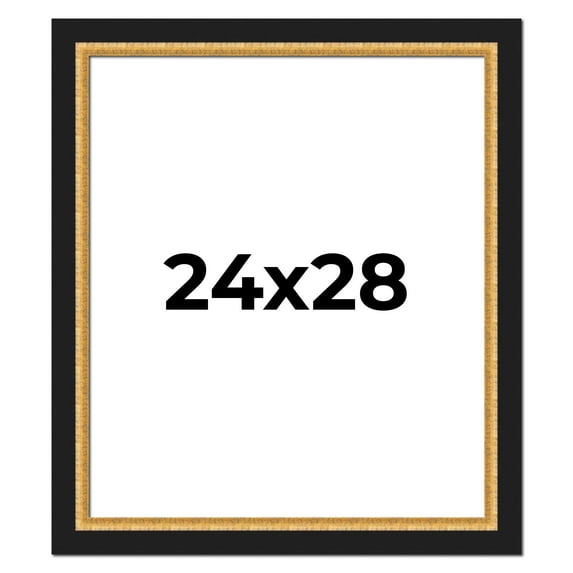 24x28 Frame Gold Real Wood Picture Frame Width 2.25 Inches | Interior Frame Depth 0.5 Inches |