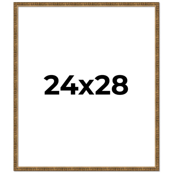 24x28 Frame Gold Solid Wood Picture Frame - Complete Modern Photo Frame Includes UV Acrylic