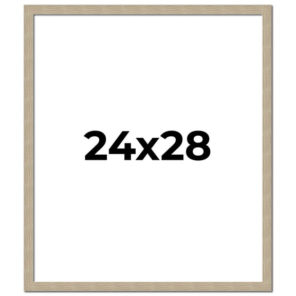 24x28 Frame Grey Solid Wood Picture Frame Width 1 Inches | Interior Frame Depth 0.5 Inches |