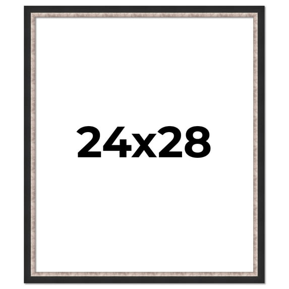 24x28 Frame Silver Real Wood Picture Frame Width 1.25 Inches | Interior Frame Depth 0.75 Inches |