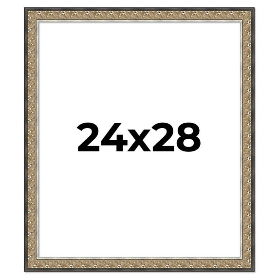 24x28 Frame Silver Real Wood Picture Frame Width 1.75 Inches | Interior Frame Depth 0.5 Inches |