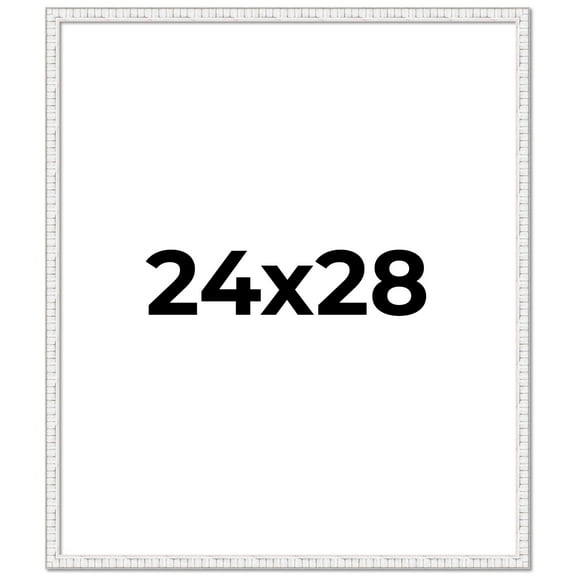24x28 Frame White Real Wood Picture Frame Width 0.75 inches | Interior Frame Depth 0.5 inches |