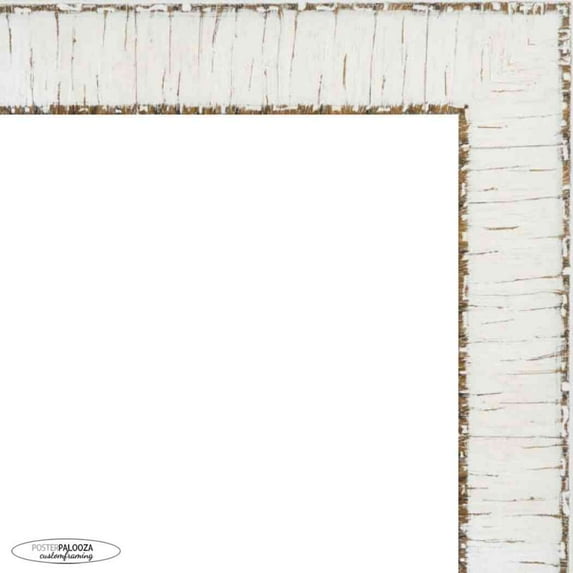 24x28 Ornate White Picture Frame - UV Acrylic, Foam Board Backing, Hanging Hardware