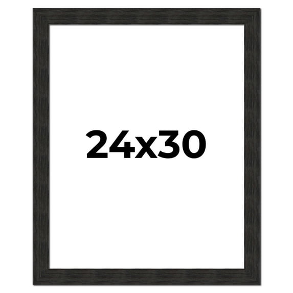 24x30 Contemporary Black Picture Frame - UV Acrylic, Foam Board Backing, Hanging Hardware