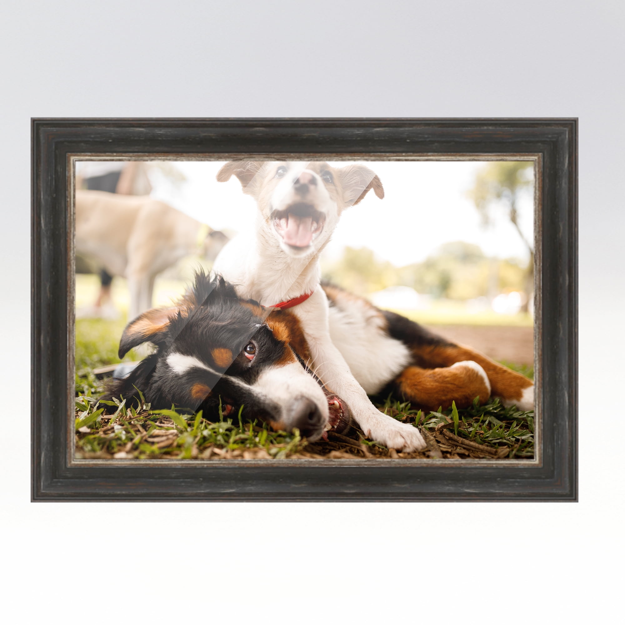 CustomPictureFrames.com 24x30 Frame Black Real Wood Picture Frame Width  0.75 inches