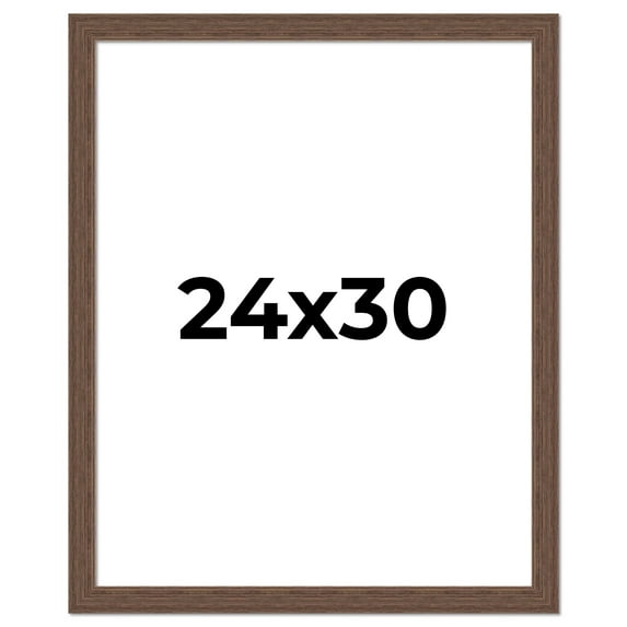 24x30 Frame Brown Distressed Barnwood Picture Frame | Rustic Farmhouse Photo Frame Includes UV