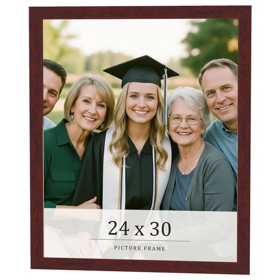 24x30 Frame Brown Solid Wood Picture Frame Width 0.75 Inches | Interior Frame Depth 0.5 Inches |