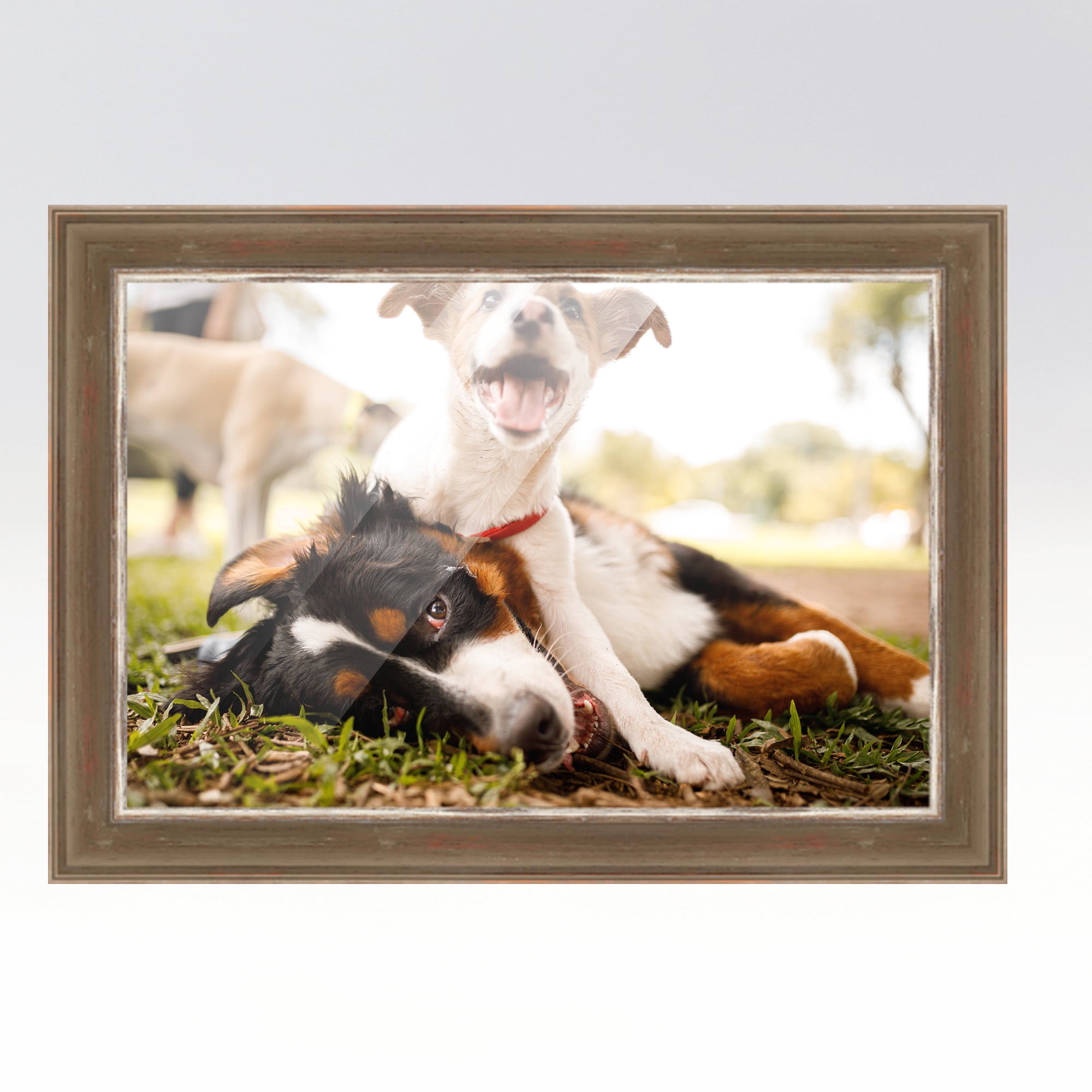 CustomPictureFrames.com 24x30 Frame Grey Real Wood Picture Frame Width 1.75  inches