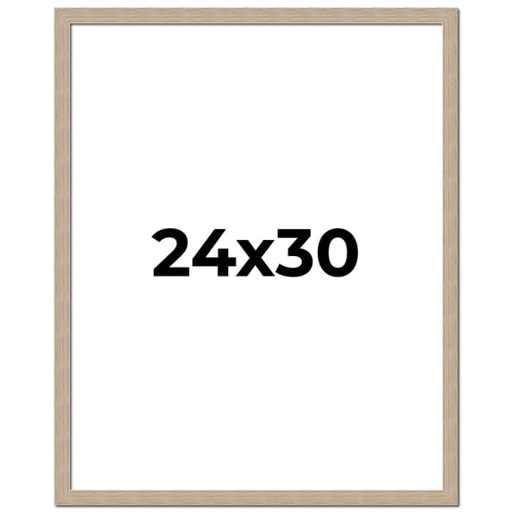 24x30 Frame Grey Solid Wood Picture Frame Width 1 Inches | Interior Frame Depth 0.5 Inches |