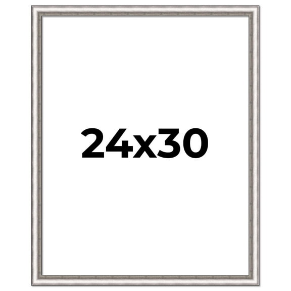 24x30 Frame Silver Real Wood Picture Frame Width 1.25 Inches | Interior Frame Depth 0.5 Inches |