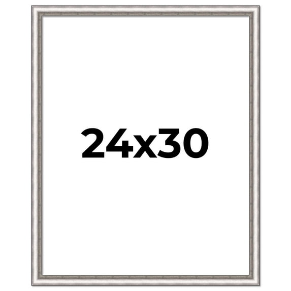 24x30 Frame Silver Real Wood Picture Frame Width 1.25 Inches | Interior Frame Depth 0.5 Inches |