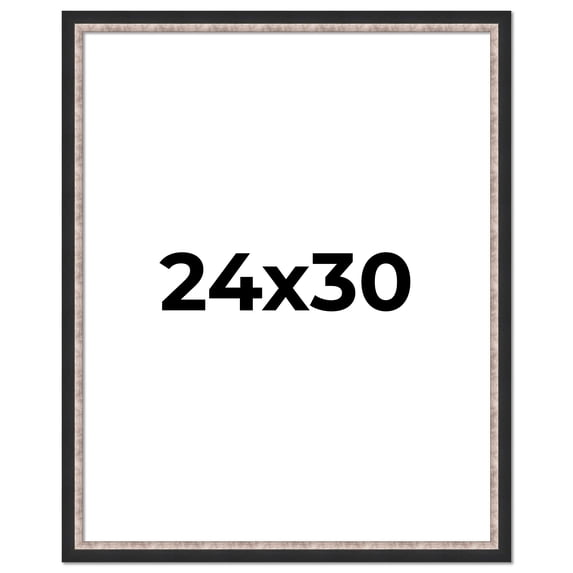 24x30 Frame Silver Real Wood Picture Frame Width 1.25 Inches | Interior Frame Depth 0.75 Inches |