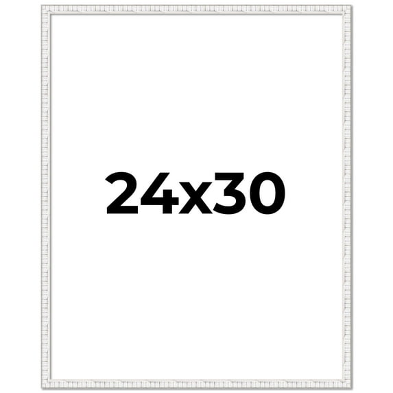 24x30 Frame White Real Wood Picture Frame Width 0.75 inches | Interior Frame Depth 0.5 inches |