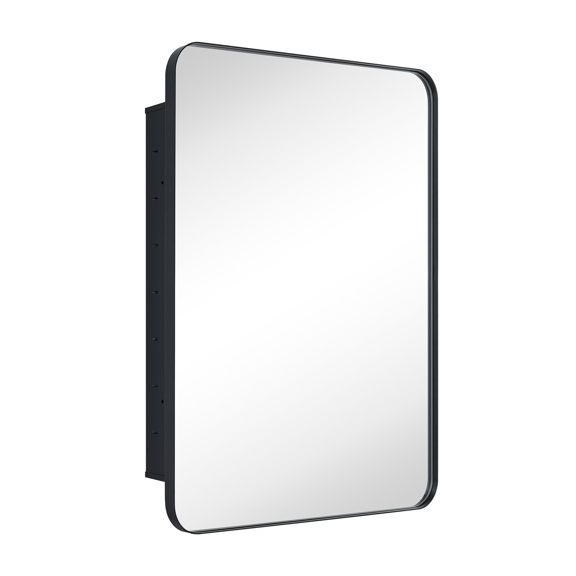 24x30'' Matt Black Rectangle Recessed Bathroom Medicine with