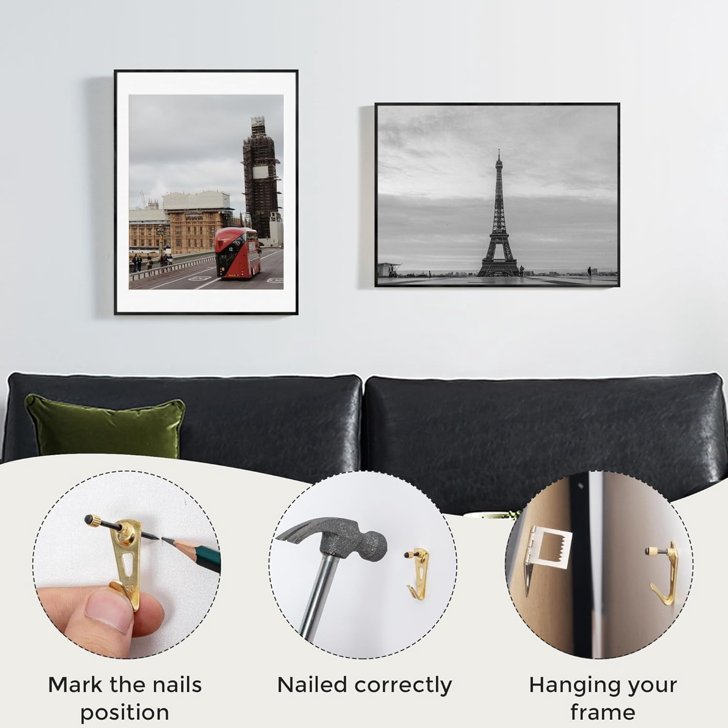 24x30 Metal Picture Frame with 18x24 Mat - Versatile Wall Display Frames for Vertical or Horizontal Orientation,Black