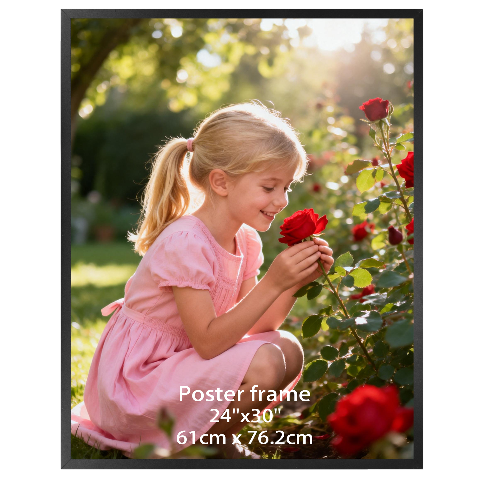 24x30 Picture Frame for Wall Mounted Display Vertically or Horizontally, Black