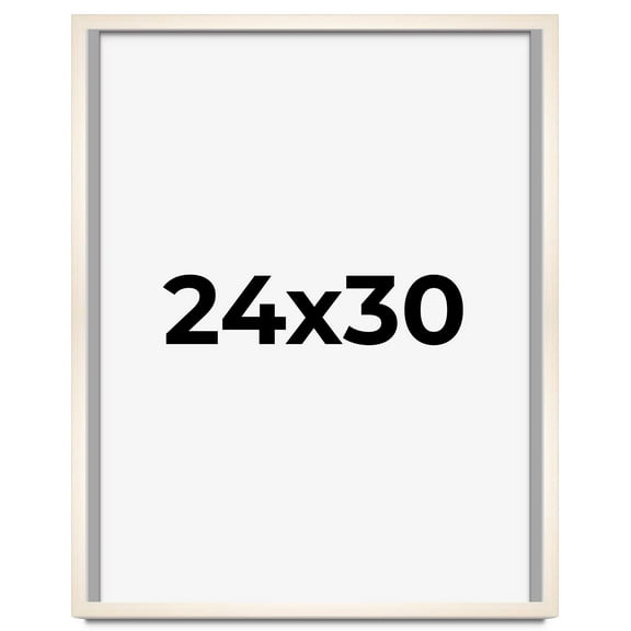 24x30 Shadow Box Cream of Wheat White Washed Display Frame | 0.875 Inches Deep Solid Wood Shadowbox