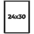 thumbnail image 1 of 24x30 Shadow Box Frame Black | 1 inches Deep Real Wood Contemporary Shadowbox Display Frame | UV, 1 of 8