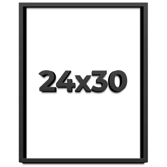 24x30 Shadow Box Frame Black | 1 inches Deep Real Wood Contemporary Shadowbox Display Frame | UV