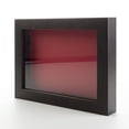 thumbnail image 1 of 24x30 Shadow Box Frame Dark Brown Real Wood with a Red Acid-Free Backing | 3/4" of Usuable Depth |, 1 of 7