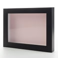 thumbnail image 1 of 24x30 Shadow Box Frame Painted Black Real Wood with a Pink Acid-Free Backing | 3/4" of Usuable, 1 of 7