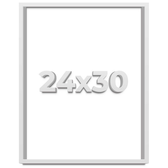 24x30 Shadow Box Frame White | 2 Inches Deep Real Wood Contemporary Shadowbox Display Frame | UV