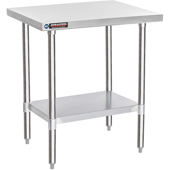 24x30 Stainless Steel Work Table - NSF Commercial Prep Metal Table - Outdoor Pizza Oven Stand w/Under Shelf - Kitchen Island Laundry Utility Garage Microwave Stand Large Rolling Storage Cart