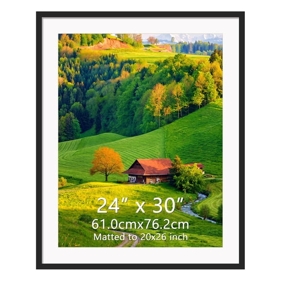 24x30 White Frame without Mat, 20x26 Metal Poster Frame with Mat for Wall Mounted